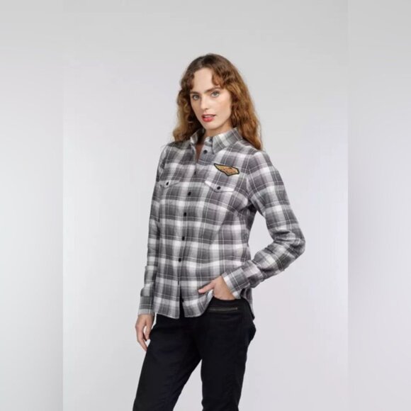 NWT HARLEY-DAVIDSON 120th Anniversary Retro Flannel Plaid Long Sleeve Shirt Sz S - Picture 1 of 16